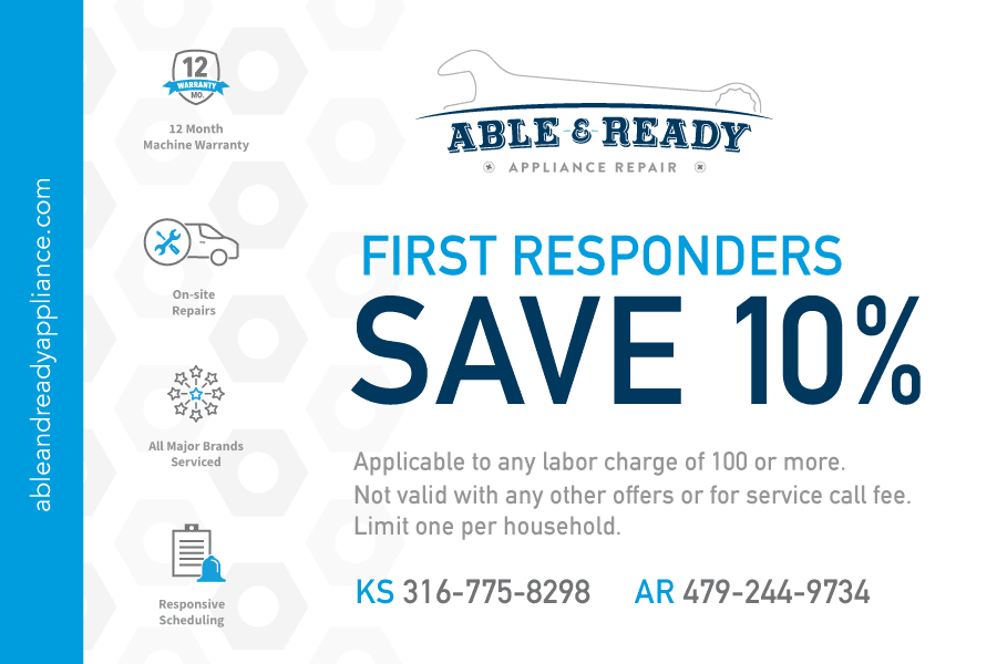 First Responders save 10% on appliance repair services
